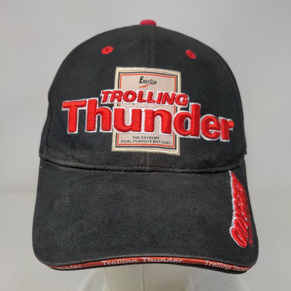 Enersys Trolling Thunder Odyssey Strapback Hat Black Osfa Embroidered 6 Panel View 2